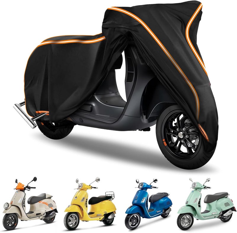 BIGACOVER Waterproof Motorcycle Cover for Vespa GTV,Vespa GTS (300cc HPE, Super 300cc HPE, Super Sport 300cc HPE, Super TECH 300cc HPE), Outdoor 420D Scooter Cover Windproof Heavy Duty Waterproof Protection - Image 1